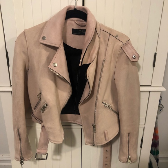 baby pink suede jacket